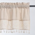 thumbnail image 6 of Fmxomd Boho Tassel Linen Curtain Valance for Kitchen Cabinet Farmhouse Semi Sheer Curtain Tiers for Room Bathroom Rod Pocket Rustic Light Filtering Cafe Curtains for Home Decor W52" X L18", 6 of 9
