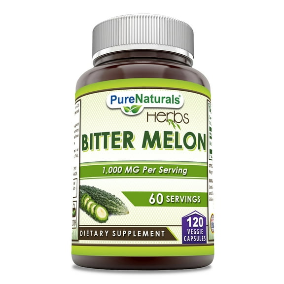 Pure Naturals Bitter Melon 1000 mg Per Serving 120 Veggie Capsules Supplement | Non-GMO | Gluten Free | Made in USA
