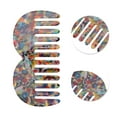 thumbnail image 2 of Unique Bargains 1 Pc M-shaped Marble Wide Tooth Comb Colorful Acetate Sheet, 2 of 5