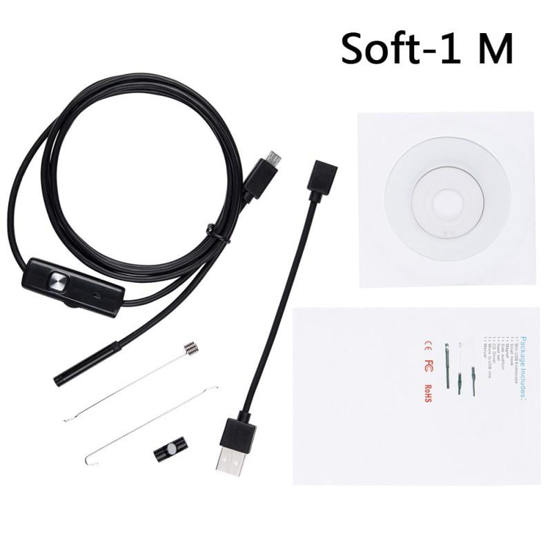 3-in-1 Industrial Endoscope Borescope Inspection Camera Built-in 6 LEDs IP67 Waterproof USB Type-C Endoscope for Android Smartph