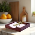 thumbnail image 3 of Decozen Napkin Holder in Solid Wood Brown Finish with Metal ornament in Gold finish, 3 of 9