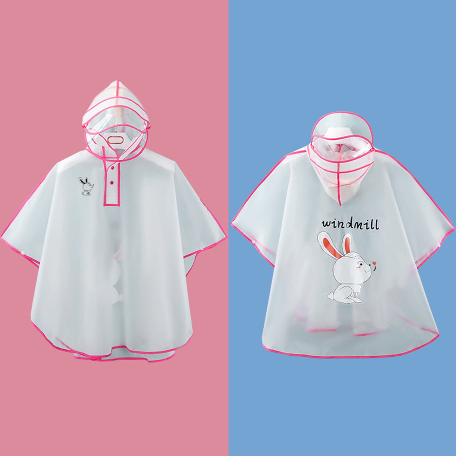 Poncho De Pluie Transparent - Taille Unique Homme Femme | Capuche Adjustable