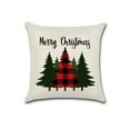 thumbnail image 3 of Christmas Tree Red Plaids Design Cotton Linen Fabric, Decorative Indoor / Outdoor Throw Pillow Cover Set 18x18, 3 of 3