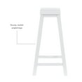thumbnail image 5 of Linon Beamon 29" Sturdy Wood Backless Saddle Seat Counter Stool in Pure White, 5 of 14