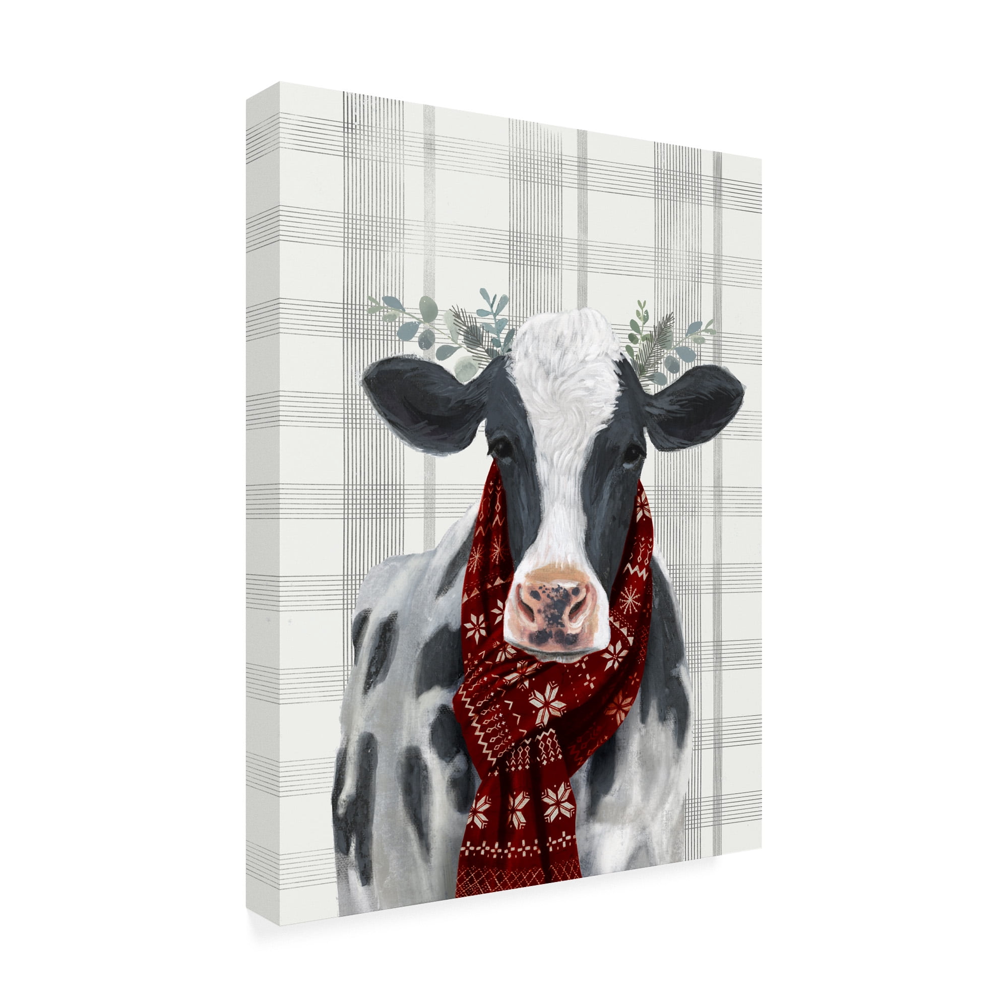 Trademark Fine Art 'Yuletide Cow I' Canvas Art by Victoria Borges