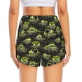thumbnail image 3 of Picia Light Green Excavator Pattern Women's 2 in 1 Athletic Running Shorts High Waisted Workout Casual Gym Sweat Shorts with Comfy Liner Zipper Pockets-XX-Large, 3 of 9