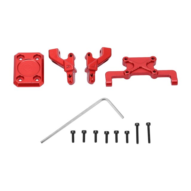 Kit de montaje de carcasa de carrocería trasera de aluminio RC para piezas de actualización de coche AXIAL SCX24 AXI00002 1/24 RCRojo