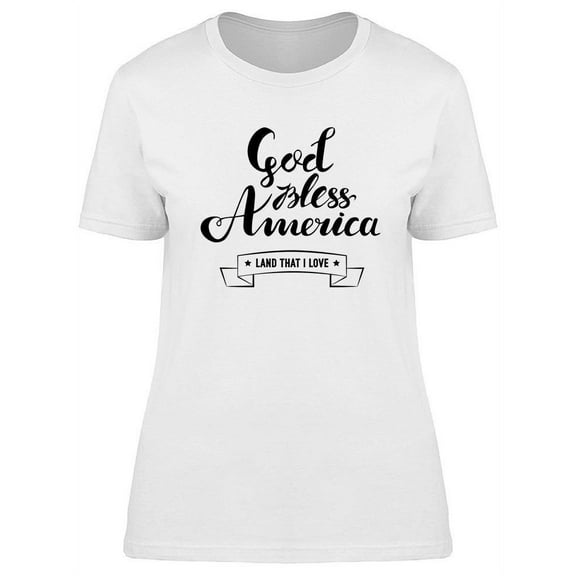 God Bless America Design T-Shirt Women -Image by Shutterstock, Female 3X-Large