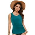 thumbnail image 5 of GEWSEY Women's Tankini Tops High Neck Tummy Control Swim Top Full Coverage Bathing Suit Top Modest Swim Tank Top No Bottom (Dark Green, XL), 5 of 9