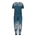 thumbnail image 4 of 2 Piece Outfits for Women Summer  Neck Solid Short Sleeve Blouse Top + Loose Pockets Pants Sets, 4 of 6