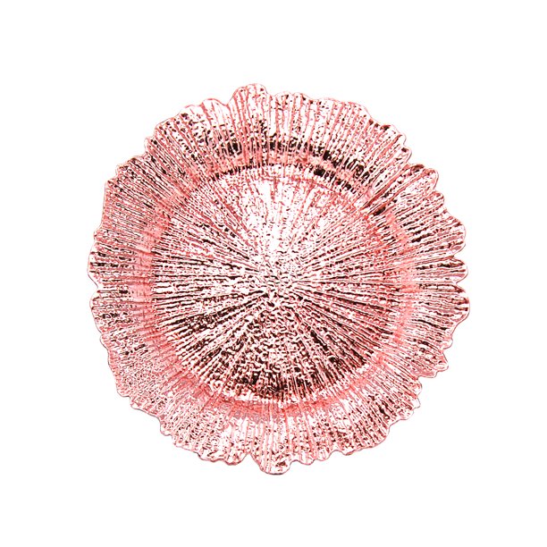 Craft and Party 13" Rose Gold Round Reef Plastic Charger Plate