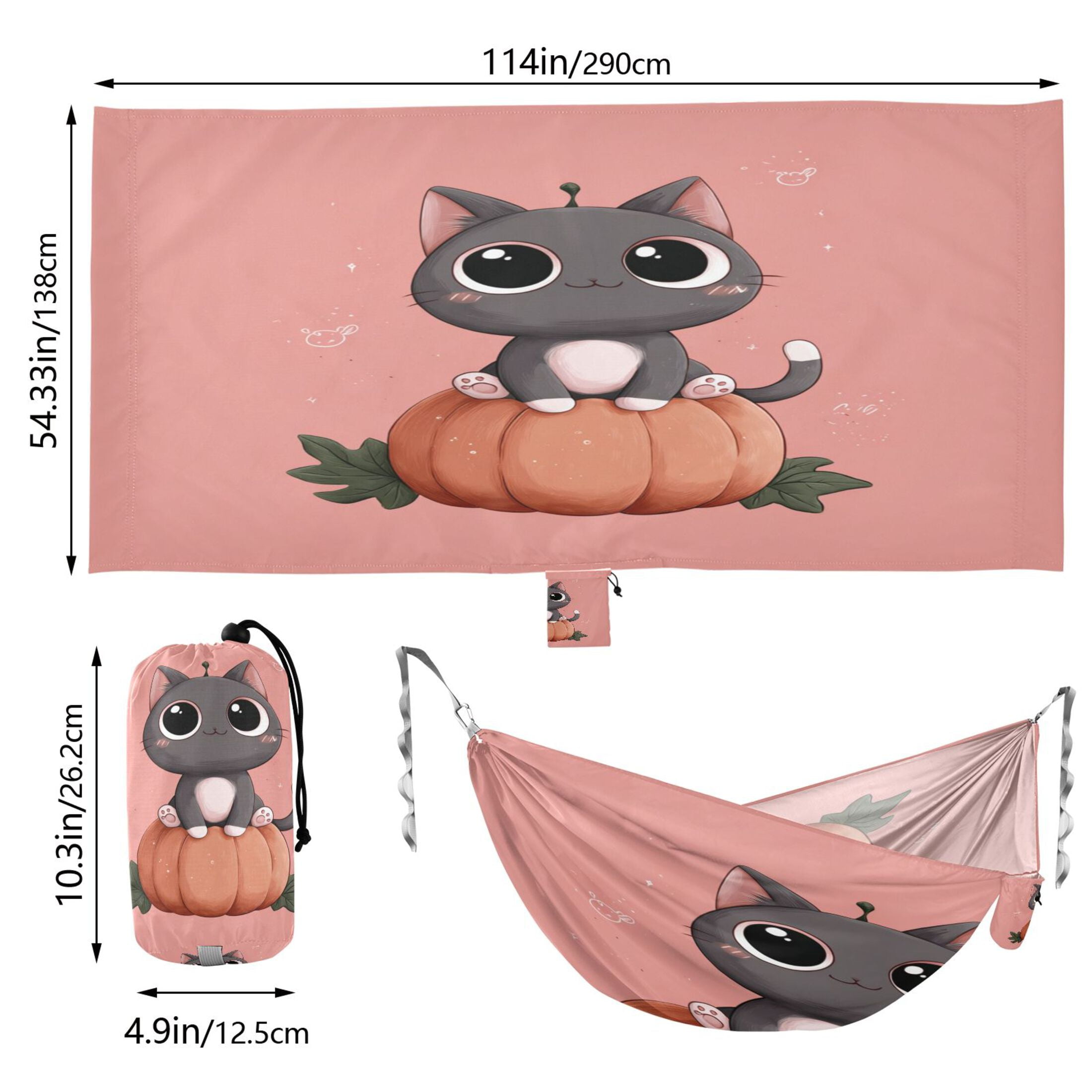 Hammock Camping Hammock Nylon Portable Hammock Travel Camping Hammock A Cute Cartoon Cat