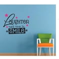 thumbnail image 2 of Removable Home Bedroom Lettering Art Motivational Quotes - Laughter Take Time To Smile - Adhesive Stars Flowers Decoration Design 20" x 34" Kids Bedroom Nursery Multicolored Wall Decoration Sticker, 2 of 2