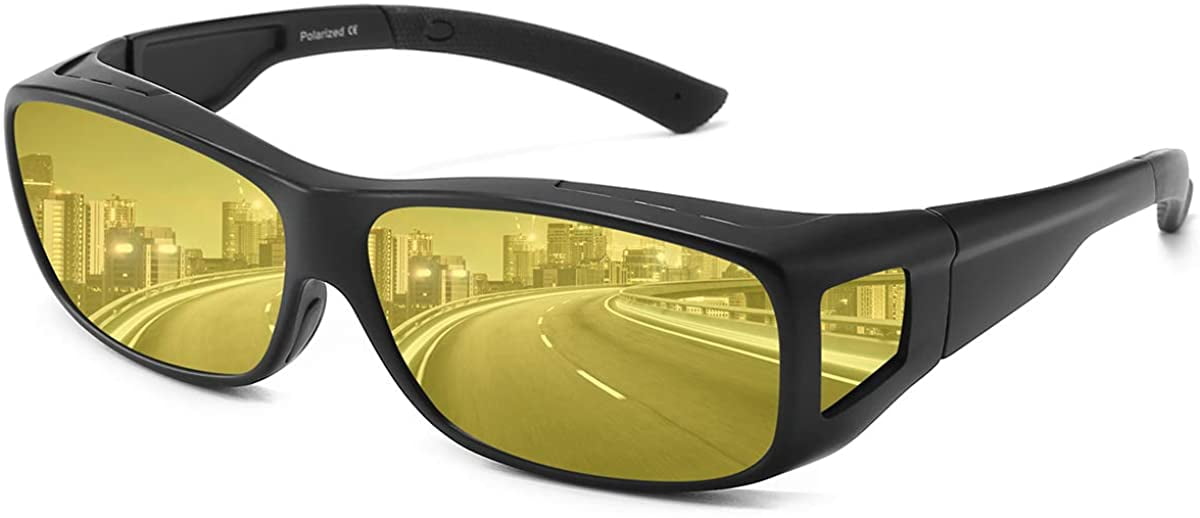 Sharainn Lunettes De Conduite Nuit Polarées HD - Anti-Éblouissement, TAC + Métal, Pour Voiture Et Vélo