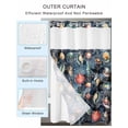 thumbnail image 2 of No Hook Cloth Fabric Shower Curtain with Snap in Liner, Coastal Conch Waterproof Shower Curtains Set with See Through Top Window, Ocean Starfish Seagrass Retro Watercolor Bath Curtains Shower 36"x78", 2 of 6