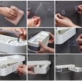 thumbnail image 3 of Torubia Adhesive Shower Caddy Expandable Bathroom Storage Shelf with Hooks Wall Mounted Kitchen Spice Rack Organizer No Drilling Shower Shampoo Holder 4 Clear Adhesive Stickers Affordable Gift, 3 of 7