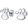 thumbnail image 3 of Bling Jewelry Womens Animal Dog Cat Paw Print Pendant Necklace & Stud Earrings Set Sterling Silver, 3 of 6