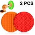 thumbnail image 1 of Lick Mat for Dogs Large Size 2pcs, Dog Washing Distraction Device, Peanut Butter Lick Pad with Strong Suction for Bathing, Grooming and Training, 1 of 9