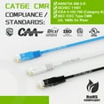 thumbnail image 4 of Syston Cat6e Ethernet Internet Cable Patch - 20 FT Black, 600MHz 23AWG 4pr UTP Solid Bare Copper Wire Indoor/Outdoor PoE PC Laptop, CMR Riser-Rated Sunlight Resistant RoHS Compliant UL ETL Certified, 4 of 7