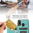 thumbnail image 3 of Design for Samsung Galaxy A20/A30/M10S Case with Tempered Glass Screen Protector Credit Card Holder Slot, PU Leather Wallet Phone Cases Kickstand Protective Cover for Glaxay A 20 30 Women Green, 3 of 13