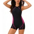 thumbnail image 6 of BSDJILFG One Piece Spring Suit for Women Half Zip Graphic Swimsuit Waterproof Sleeveless Boyshort Surfing Suit, 6 of 8