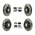 thumbnail image 1 of Transit Auto Front Rear Coated Drilled Slotted Disc Brake Rotors and Semi-Metallic Pads Kit for Car Volkswagen Jetta Beetle with 253mm Diameter Rotor KDF-100295, 1 of 11