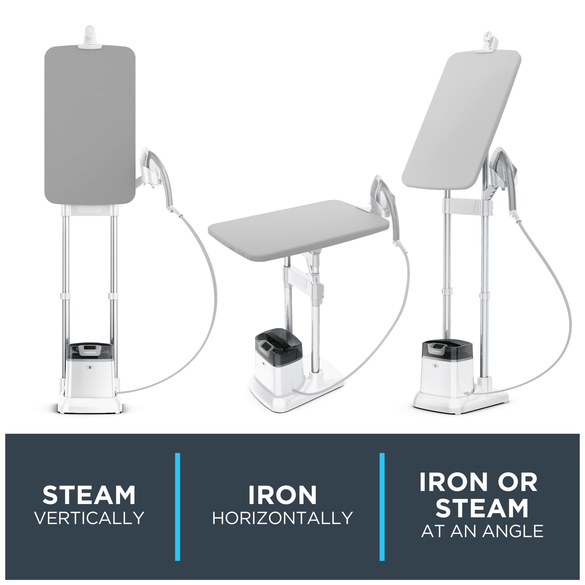 Rowenta IXEO Full Size Steamer for Clothes with Ironing Board, Garment Steamer, 65 Inch, 1500 Watts, Portable, White, QR1411