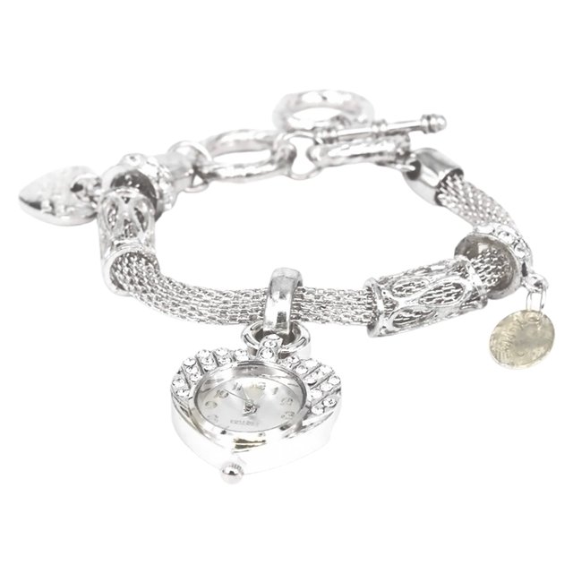 1 Pce Beau Bracelet pour Femmes avec Montre, Bracelet Charme Clouté en Pierre de Rinçage