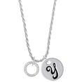thumbnail image 1 of Delight Jewelry Silvertone Daughter Eternity Ring Silvertone Script Initial Disc - Y - Charm Necklace, 20"+3", 1 of 4