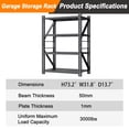 thumbnail image 6 of 3Sets Heavy Duty Garage Shelving,73" H 3000LBS Load Capacity Metal Garage Storage Shelves Adjustable Industrial Shelving Unit for Garage,Warsehouse,Workshop, 6 of 8