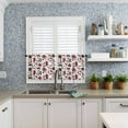 thumbnail image 6 of Christmas Kitchen Curtains and Valances Set, Rod Pocket Curtains Tier Farmhouse Window Curtains 36 Inch Length, Stocking Snowman Snowflake Poinsettia Berrry 3 Piece Kitchen Curtains Set, 6 of 6