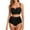 Black, variant on UTSJKR Womens High Waisted Push up Bikini Sets Vintage Swimsuits Strappy Top Ruched Bottom Two Piece Bathing Suits Black 16