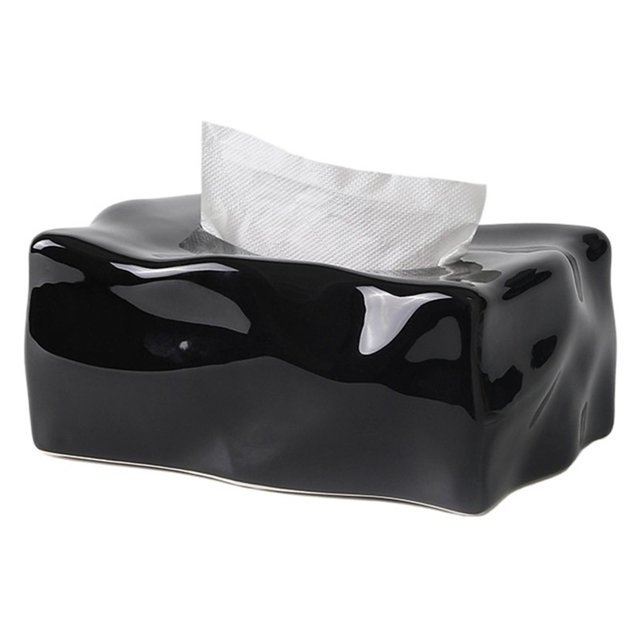Caja de pañuelos estilo crema de cerámica, caja de servilletas for mesa de comedor, sorteo de papel