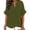Z98 Army Green, variant on Womens Ruffle Blouse Split V Neck Summer Blouses Flattering Lightweight Solid Color Tunic Cotton Linen Shirts Navy,S