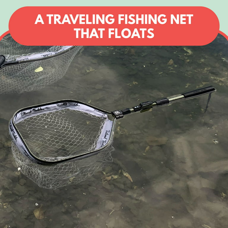 Tailored Tackle Floating Shore Fishing Net for Freshwater Saltwater & Kayak  Telescopic Folding Fishing Net 3.5 Ft Length 1 Ft Width 1.5 Ft Deep