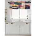 thumbnail image 2 of Kitchen Valances for Window, Retro Abstract Colorful Geometric Light Filtering Rod Pocket Valance Curtain, Artistic Block Seamless &nbsp;Short Curtains Window Topper for Bedroom Living Room 54x18in, 2 of 7