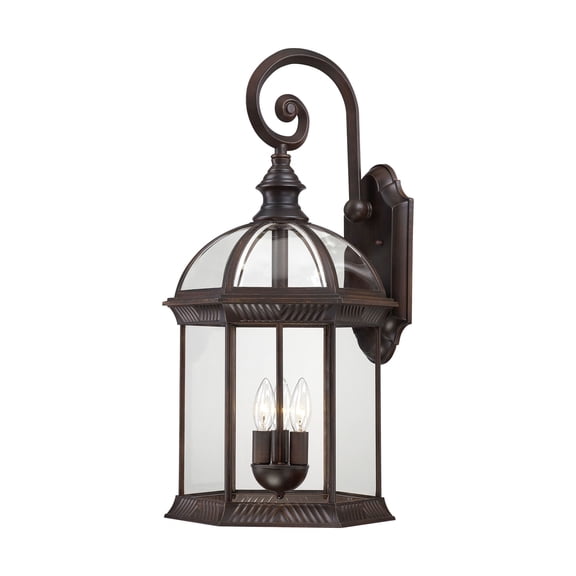 Satco Boxwood Rustic Bronze Traditional Outdoor w/ 3 Light 60W