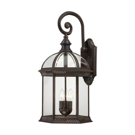 Satco Boxwood Rustic Bronze Traditional Outdoor w/ 3 Light 60W