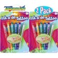 thumbnail image 1 of Bolígrafos de tatuaje Toysmith Ink-a-Do Shimmery, paquete de 2 con plantillas, 1 of 1