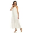 thumbnail image 2 of White Mark Robe Maxi Babydoll à Étages pour Femmes à Encolure Dégagée et Taille Empire, 2 of 6