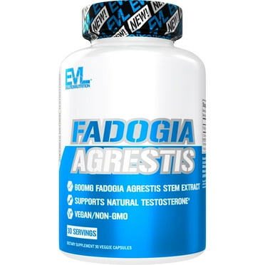 Fadogia Agrestis 600mg 10:1 Extract - Invigorating Fadogia Agrestis Extract Pills for Increased Strength Drive Power and Performance - Evlution Nutrition Testosterone Booster for Men