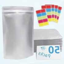 50 Pack Extra Thick 9.4 Mil 10''x14"-1 Gallon Mylar Bags for Long Term Food Storage, Holds 50 Labels, Resealable Odor Resistant Heat Seal Bags for Edible Packaging
