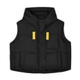 thumbnail image 4 of Gaexia Vest for Women,Winter Fringe Hooded Vest for Women Cozy Warm Outerwear with Design Comfortable Soft Fabric Ideal Casual Wear, 4 of 5