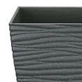 thumbnail image 3 of 15" Square Groove Planter, Grey, 3 of 5