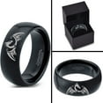 thumbnail image 4 of Tungsten Dragon Dragons Fire Breather Folklore Band Ring 8mm Men Women Comfort Fit Black Dome Polished, 4 of 4