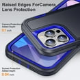 thumbnail image 6 of Feishell Case for Apple iPhone 16 Pro Max,Heavy Duty 3 Layer Military Protection with Hidden Kickstand Shock Resistant Armor Hybrid Bumper Rugged Rubber Phone Cover,Darkblue+Royalblue, 6 of 8