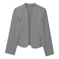 thumbnail image 4 of Cardigan Sweaters For Women Autumn Lightweight Lace Patchwork Slim Long Sleeved Coat Blended Fabric Blending Shirts Outerwear Jackets 1Pc Gray S Sweaters For Women, 4 of 9