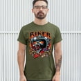 thumbnail image 3 of Tee Hunt Biker From Hell T-shirt Ride or Die Skeleton Outlaw Route 66 Men's Tee, Military Green, 4X-Large, 3 of 5
