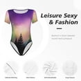 thumbnail image 4 of Kdxio Justaucorps à Manches Courtes Imprimé Aurores Boréales pour Femmes Col Rond Modal Doux Confortable Ajusté Aguichant Haut-TG, 4 of 7