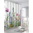thumbnail image 3 of Shower Curtains Wildflower Bath Curtain Color Floral Leaves Waterproof Bathroom Shower Curtain Set with Hooks Decoration 72 x 72 Inches, 3 of 7